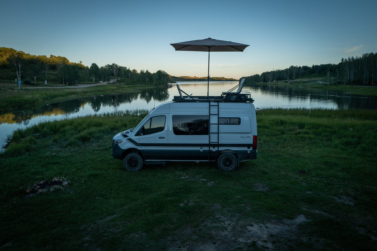 Canyon Adventure Vans Rooftop Lounge seating system for van roof racks