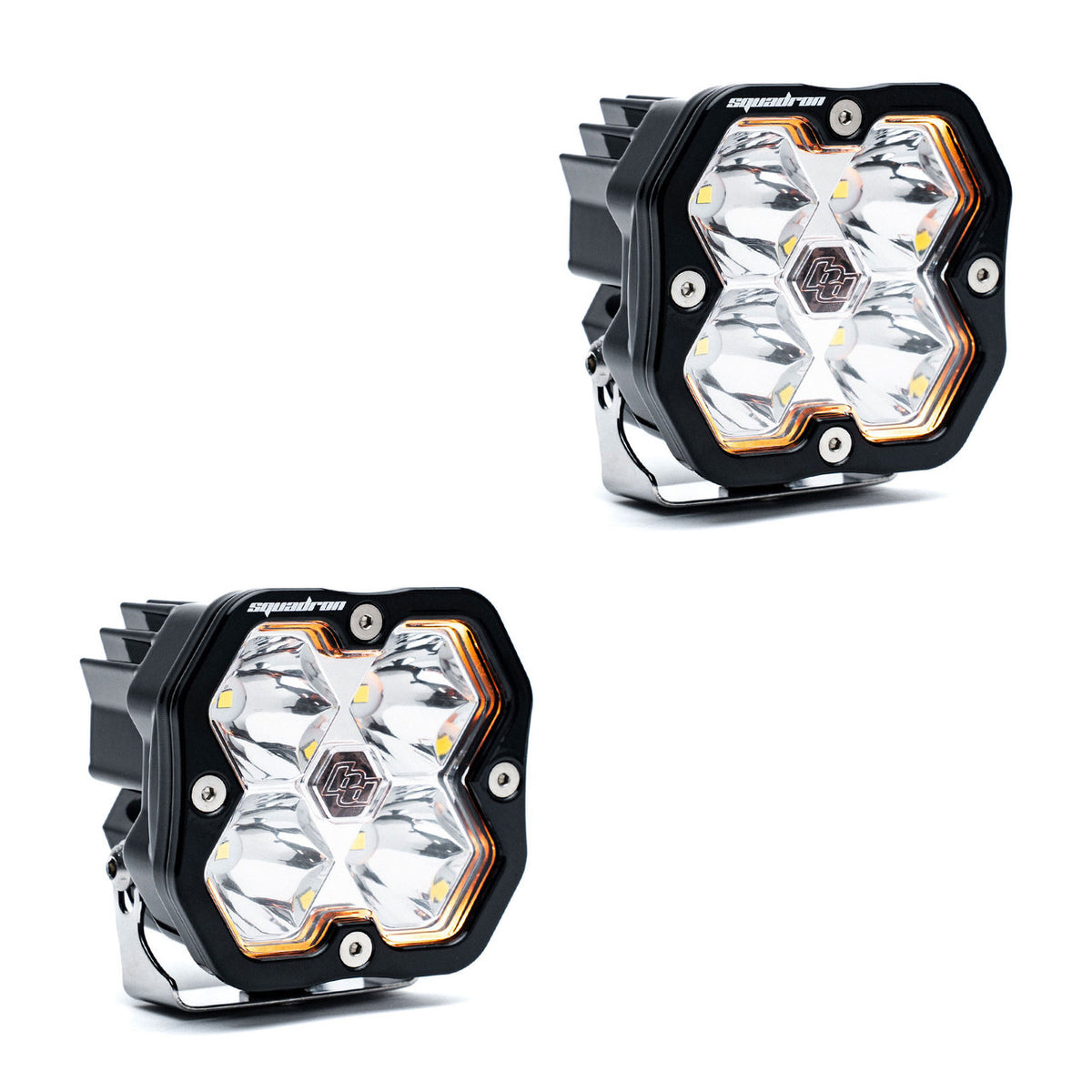 Baja Designs Squadron 2.0 Sport Black LED Auxiliary Light Pod Pair (No Harness)