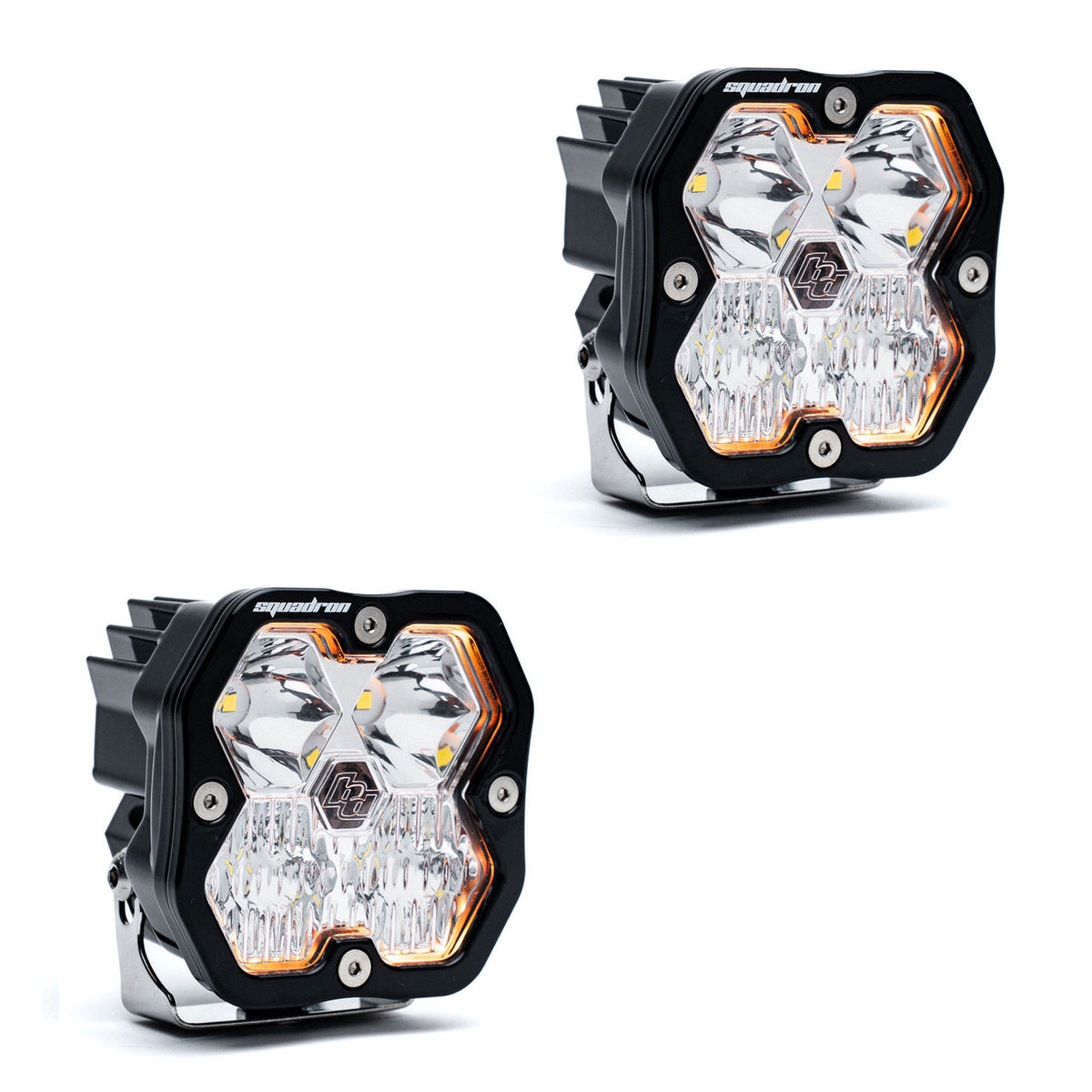 Baja Designs Squadron 2.0 Sport Black LED Auxiliary Light Pod Pair (No Harness)