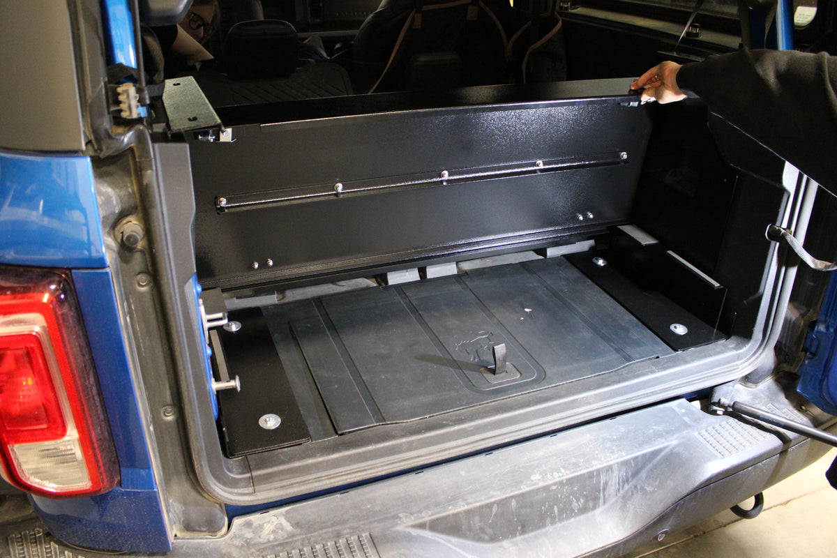Diabolical Stage 2.0 Locking Cargo Platform - Ford Bronco 2-Door (Rear Seats In)