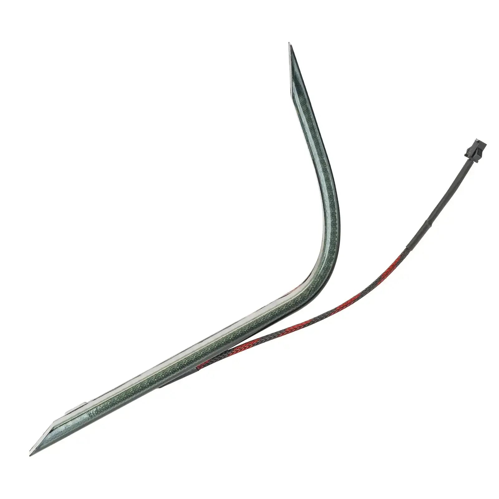 Curved metal LED light strip with wiring for off-road vehicle accessory installation