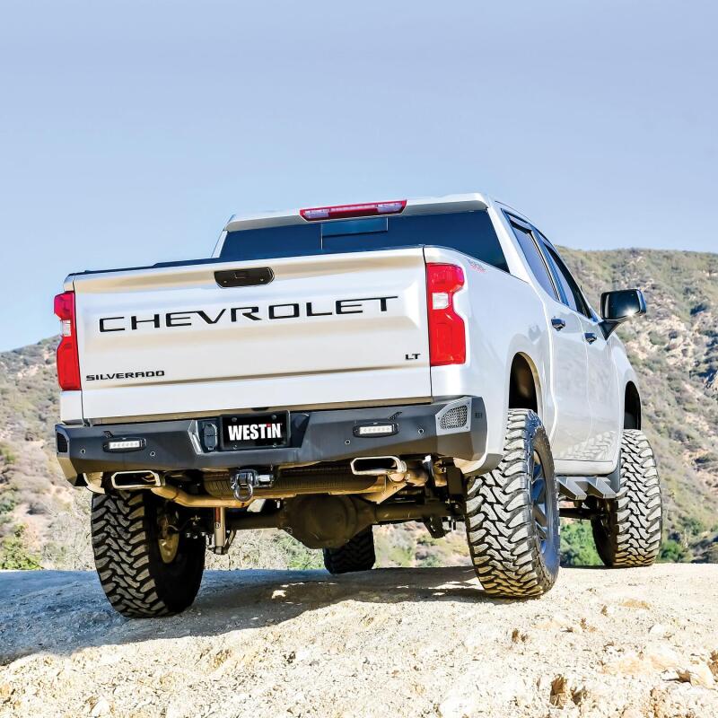 Westin Pro-Series Rear Bumper, Textured Black, fits Chevy Silverado 1500