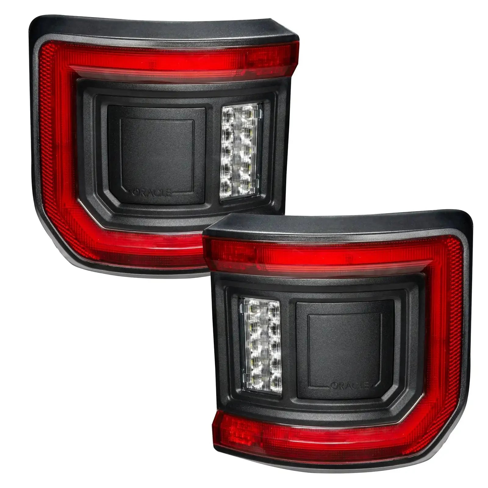 LED tail lights with black housing and red lens for Toyota Tacoma trucks