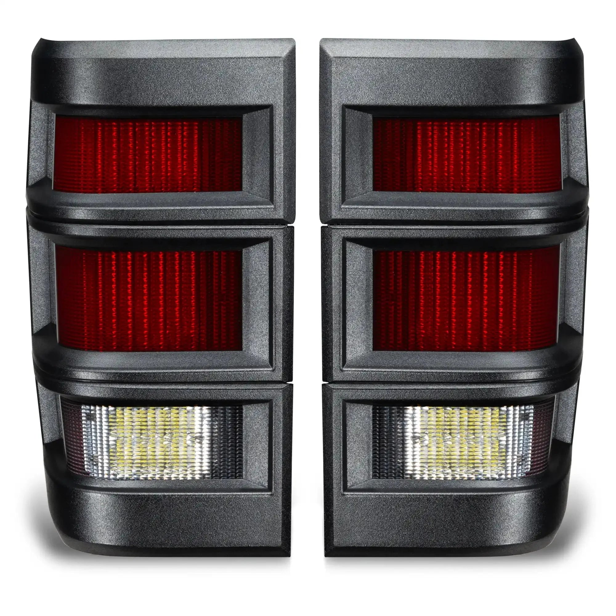 LED tail light set with red and white lens for Toyota Tacoma trucks
