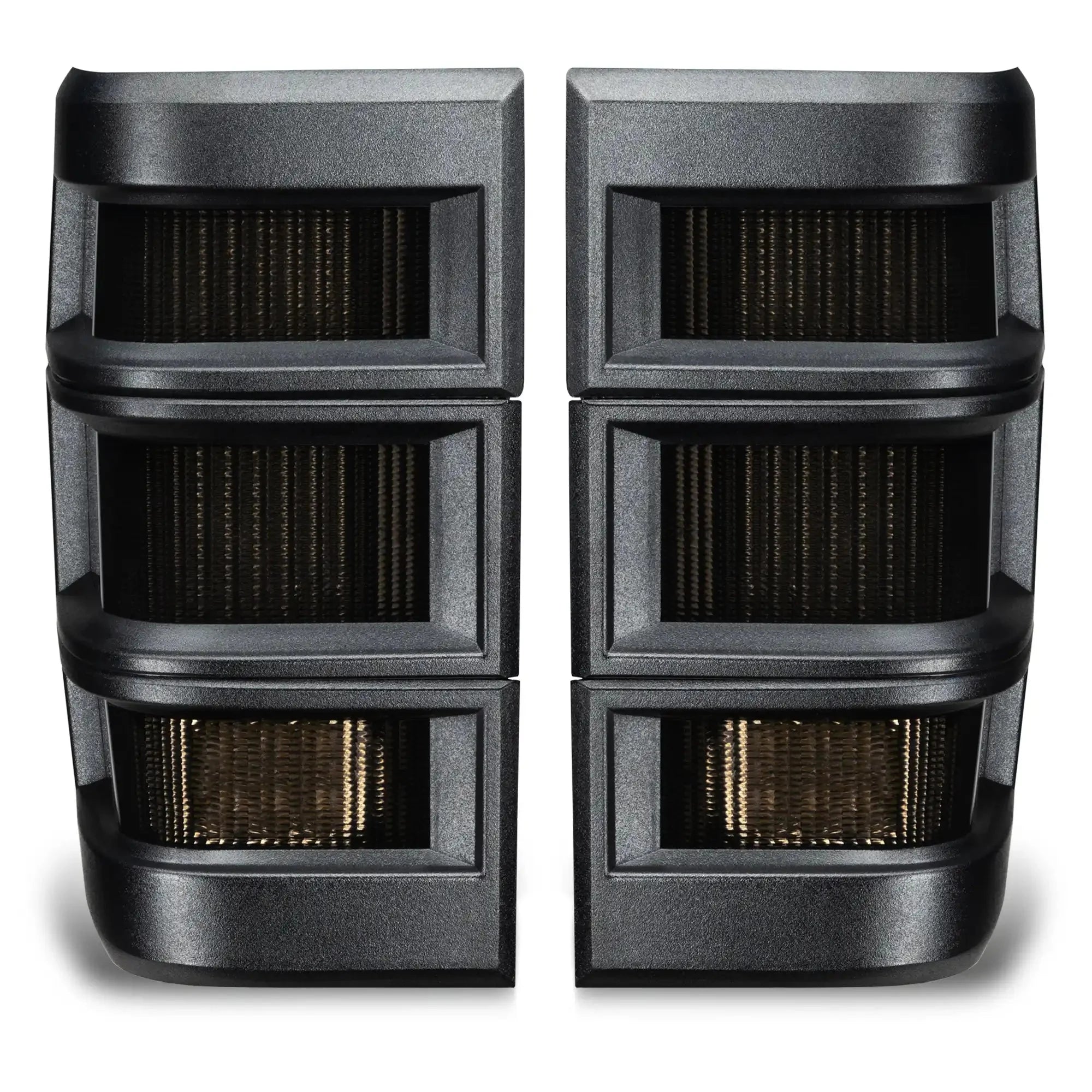 Pair of black mesh air vent inserts for Toyota Tacoma, off-road vehicle accessory