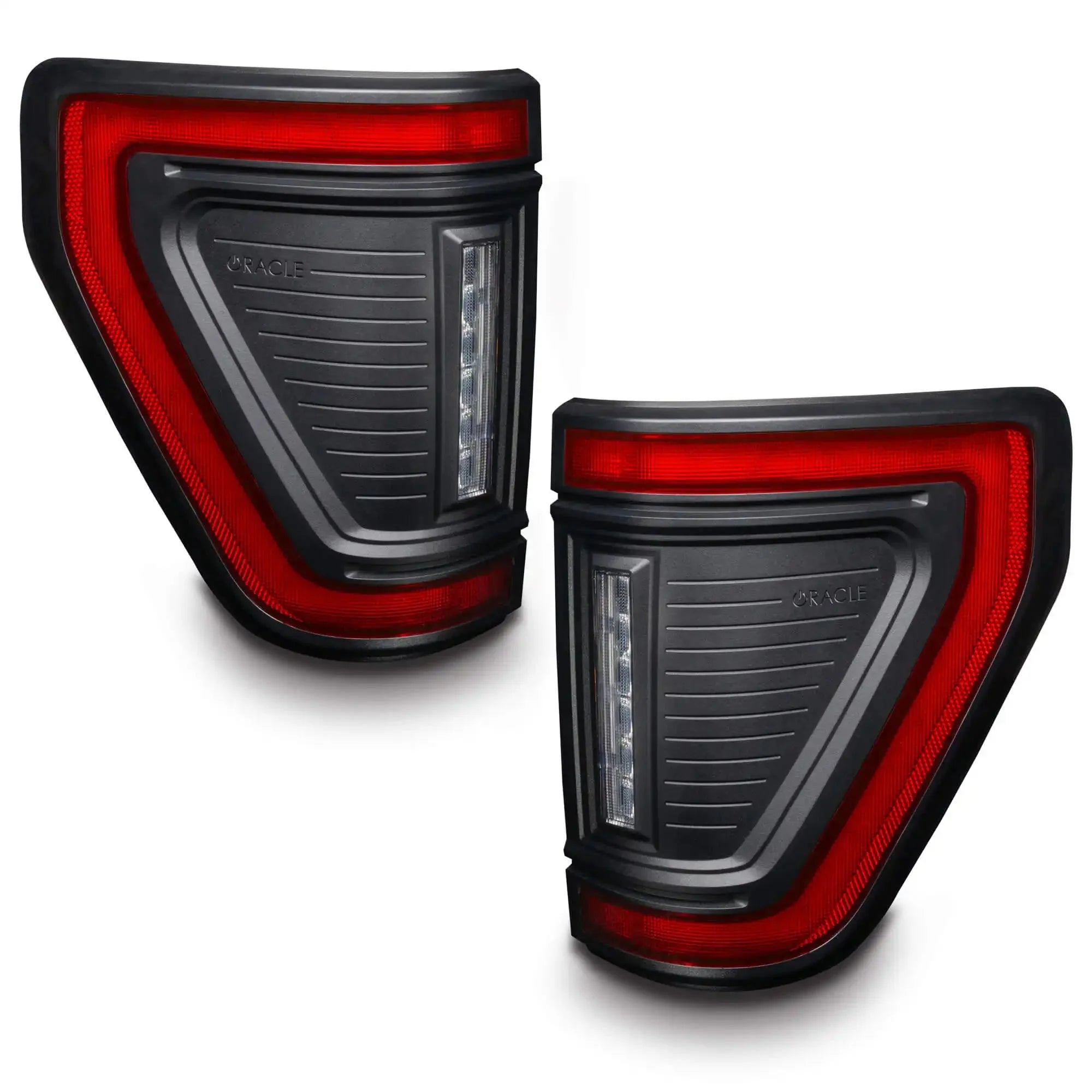 Pair of black and red LED tail lights for off-road vehicles or trucks