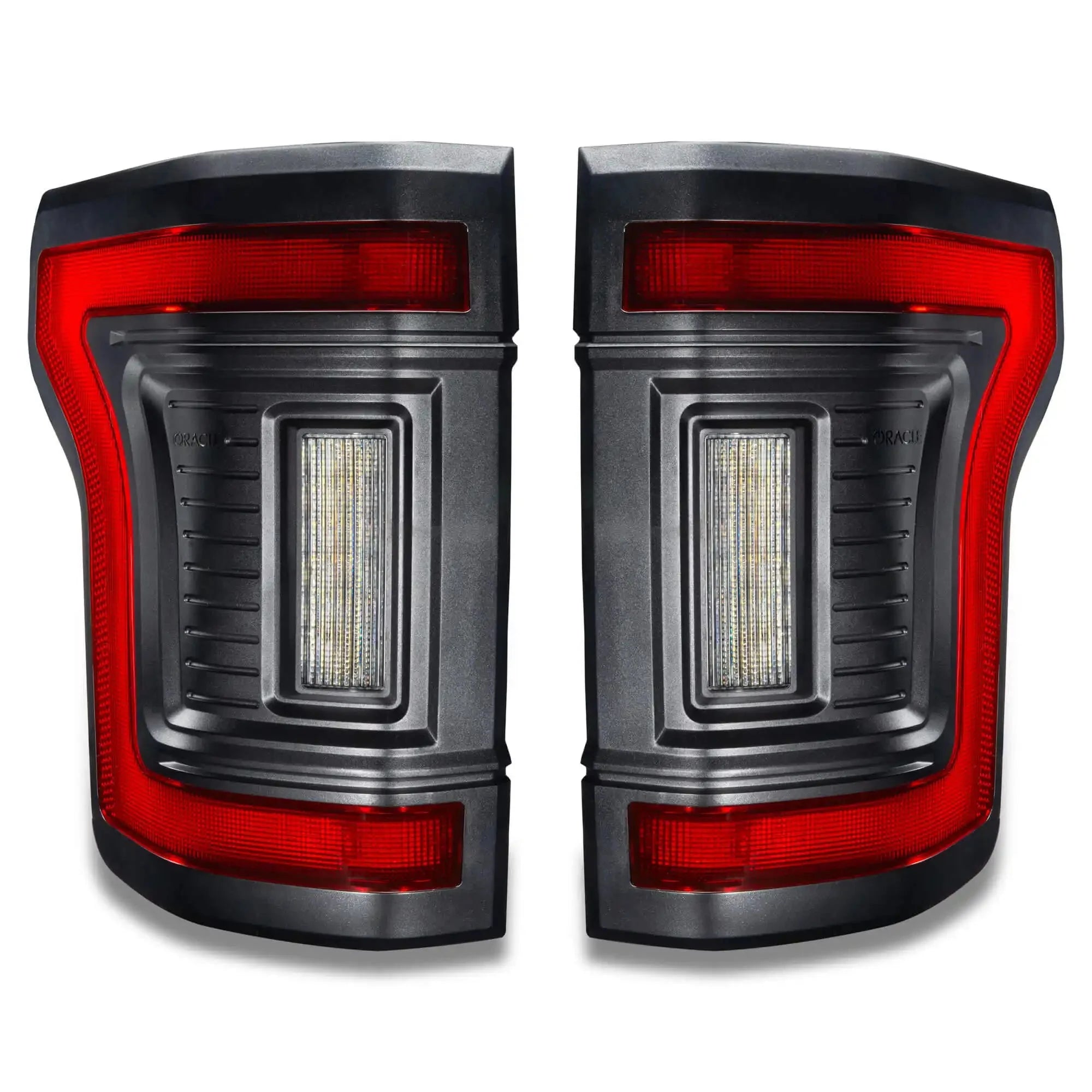 Pair of black LED tail lights with red accents for Toyota Tundra trucks