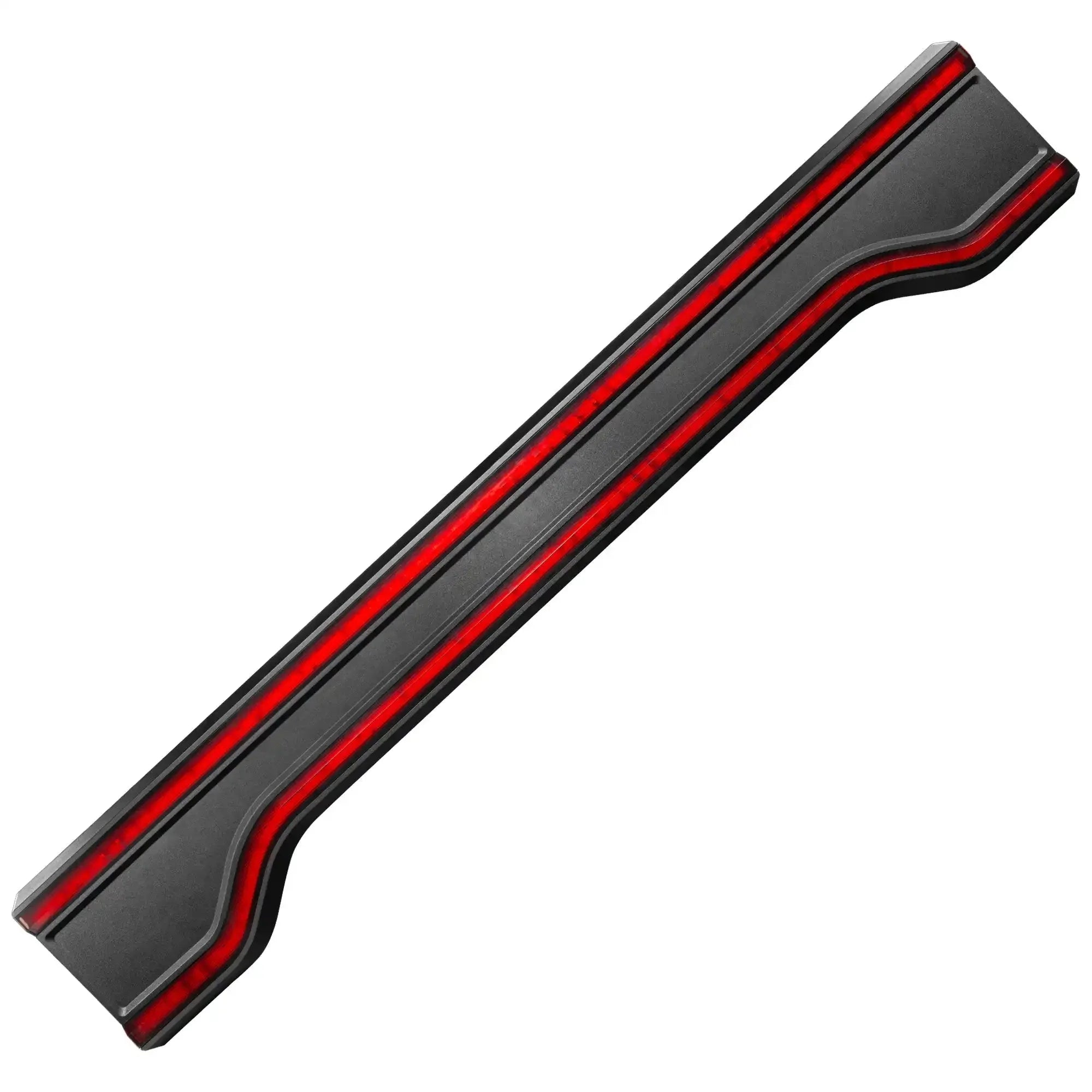 Black LED tailgate light bar with red strip for trucks and off-road vehicles