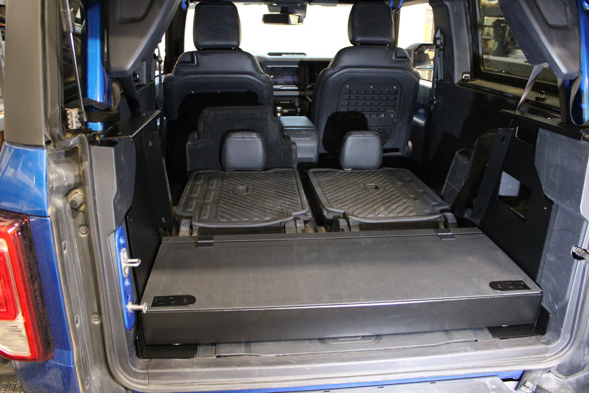 Diabolical Inc Bronco 2-door Stage 2.0, underfloor storage access