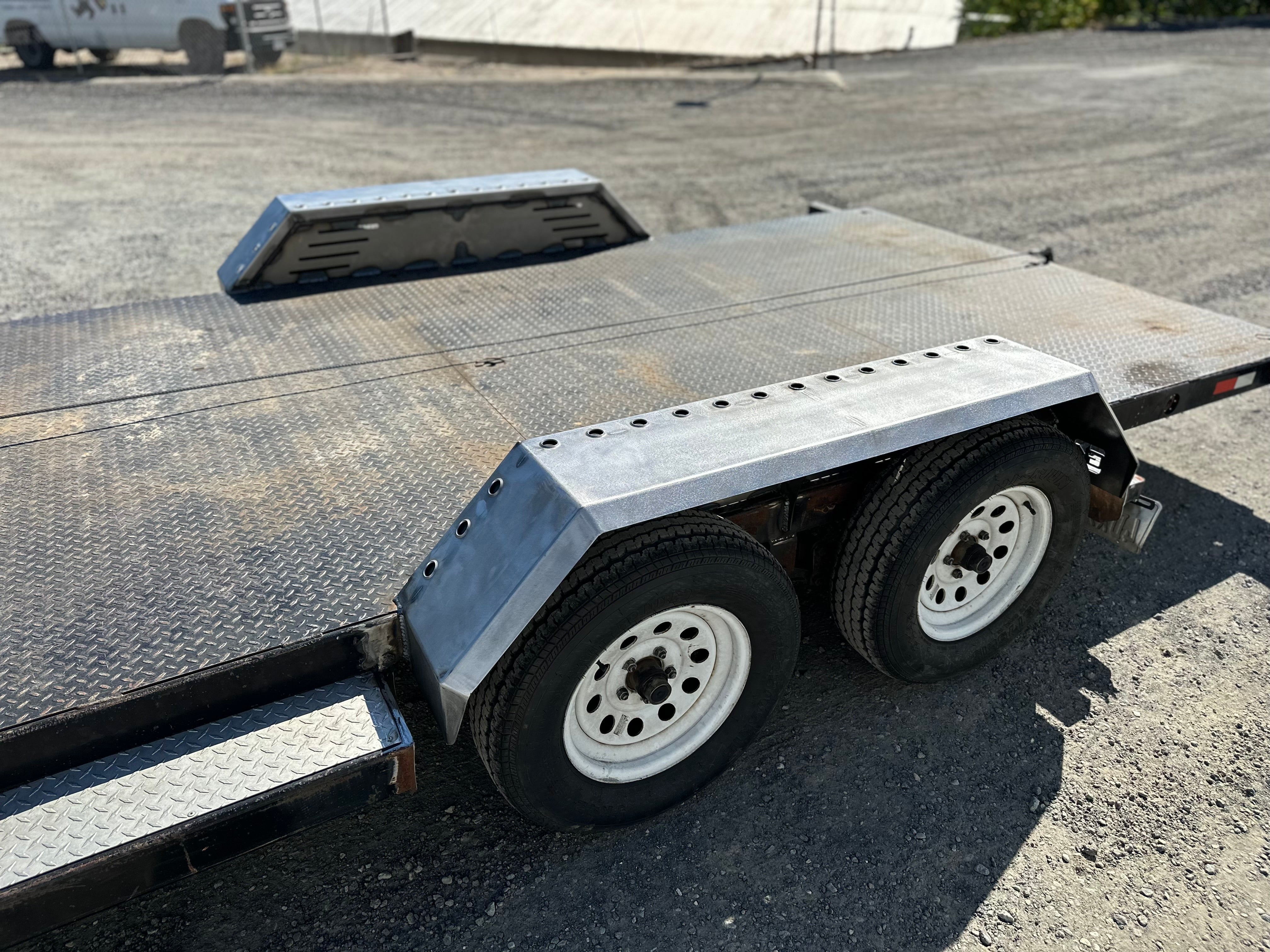 Heavy Duty Weld on DIY Drive Over Trailer Fender Kit Bare Steel - Pair