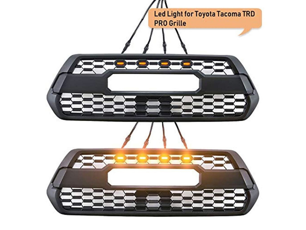 LED amber grille lights for Toyota Tacoma TRD PRO honeycomb front grille upgrade