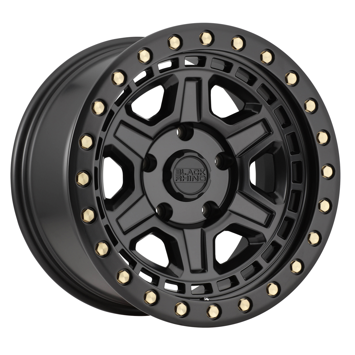 Black Rhino Reno wheel in Matte Black with Brass Bolts, universal fit