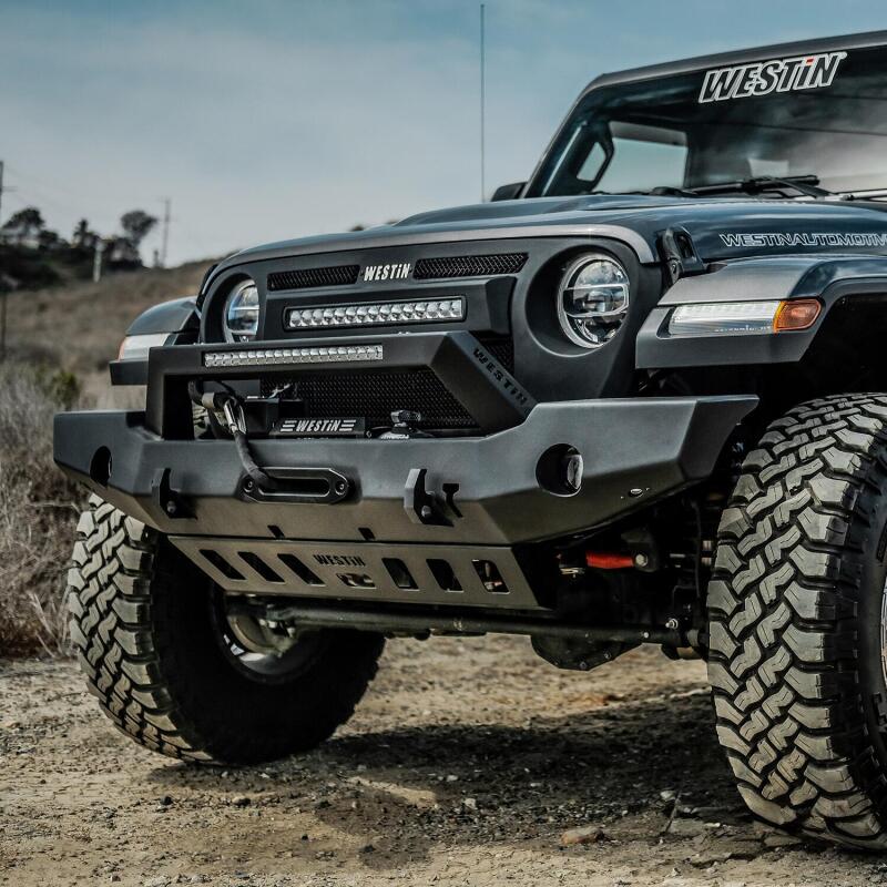 Westin WJ2 Full Width Front Bumper with LED Light Bar Mount, fits Jeep Wrangler
