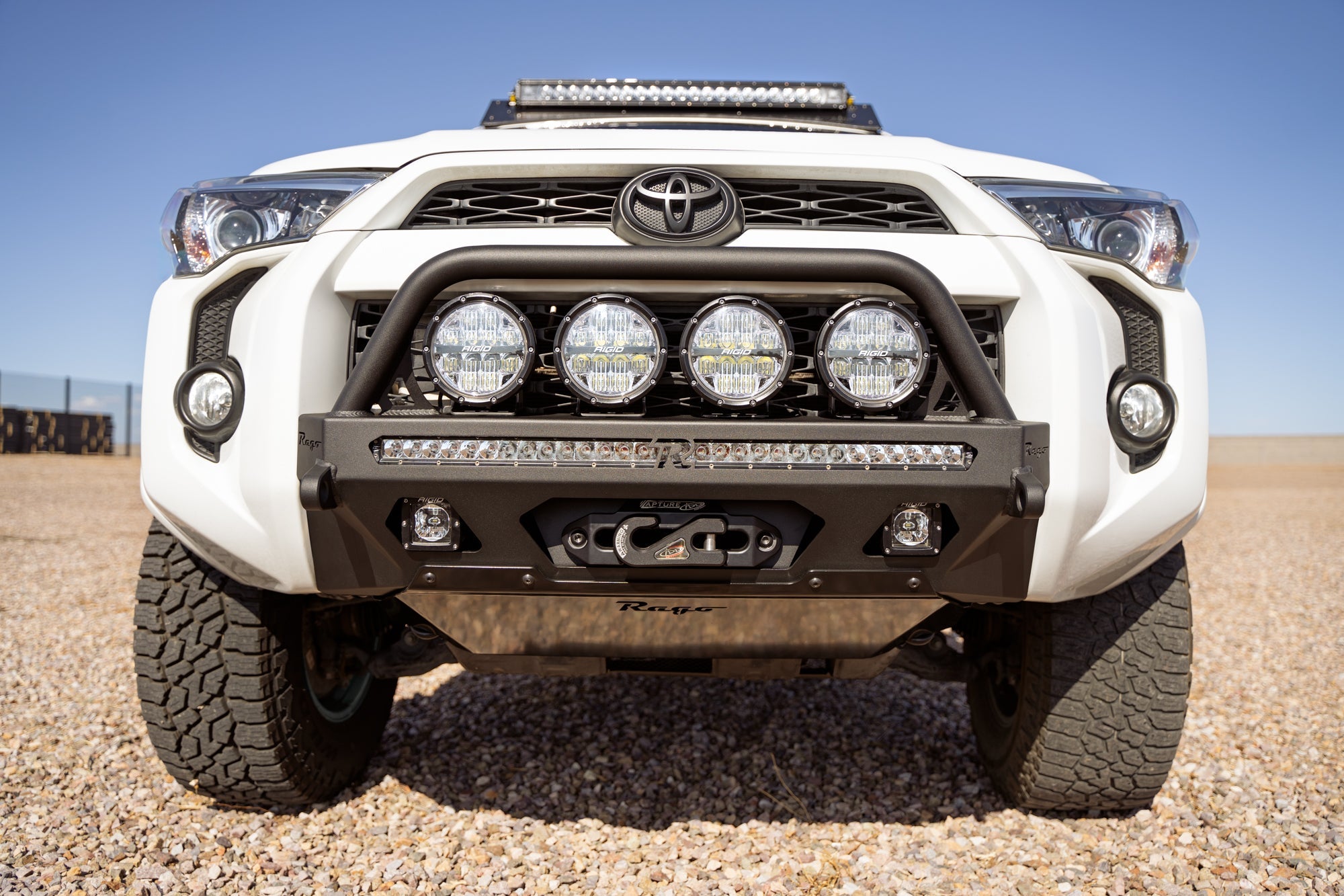 5th-gen-4Runner-Center-Mount-Winch-Front-Bumper-w-Top-Hoop-Installed-5 - NVMOS