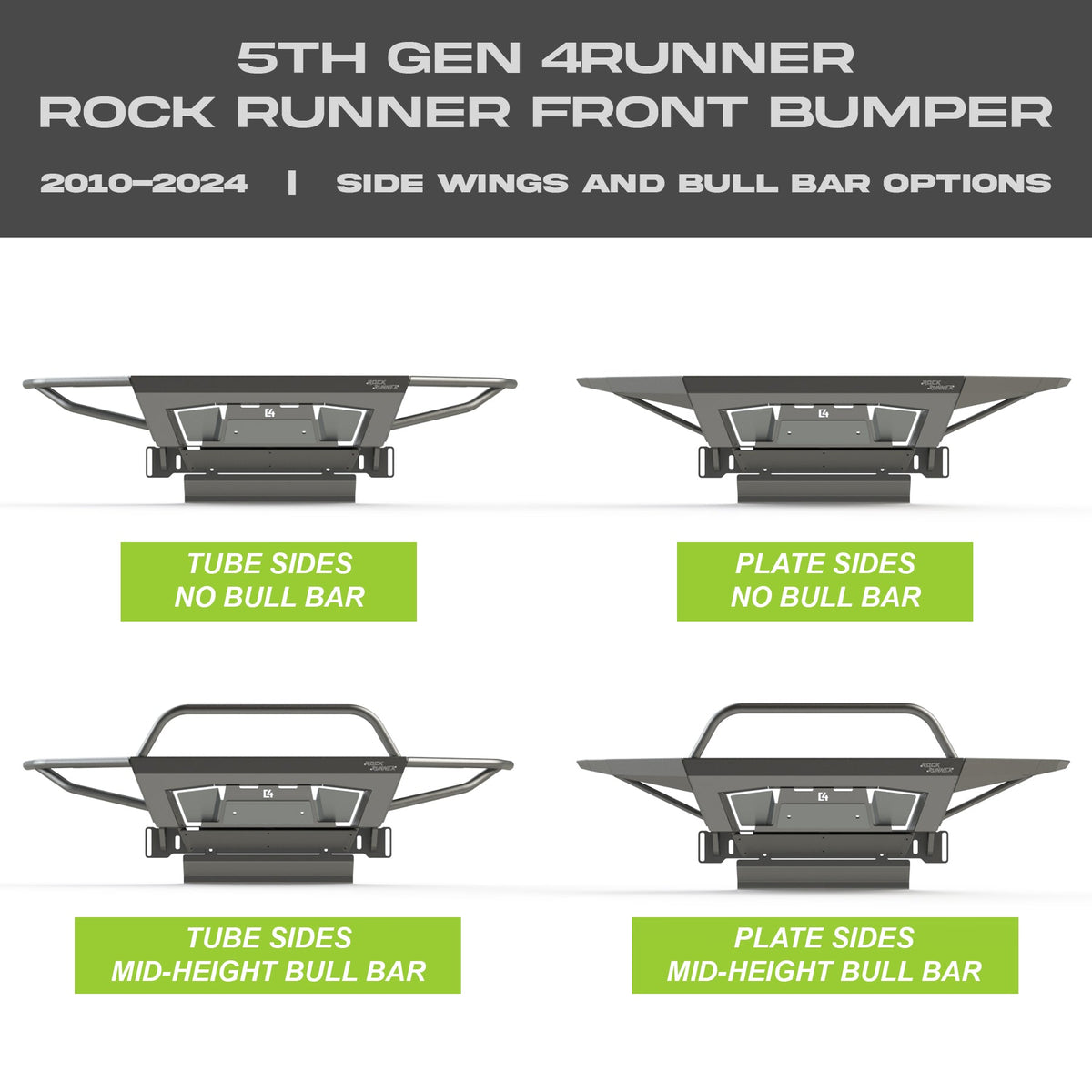 C4 Fabrication 4Runner Rock Runner Front Bumper / 5th Gen / 1" Body Lift / 2010-2024