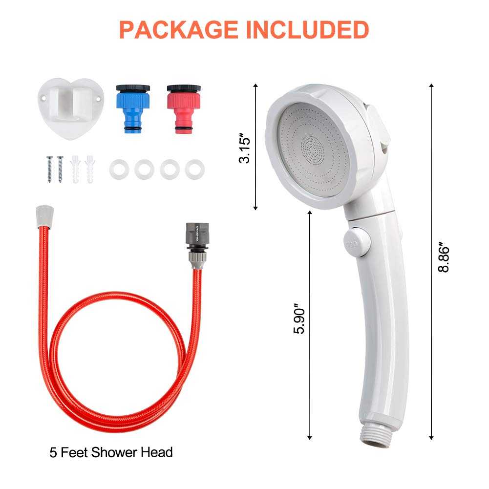 Camplux Portable Shower head with Garden Hose Quick Connector