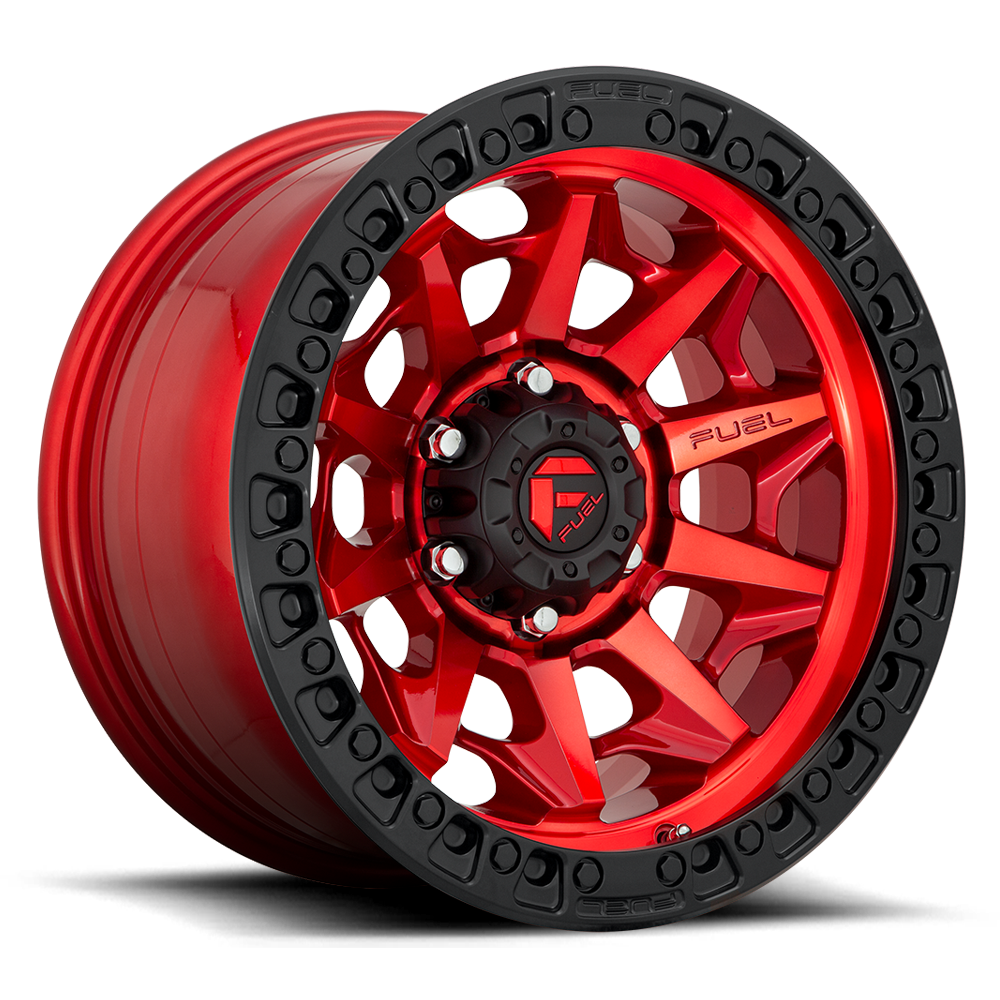Fuel Covert Beadlock D114 Candy Red wheel, multiple bolt patterns