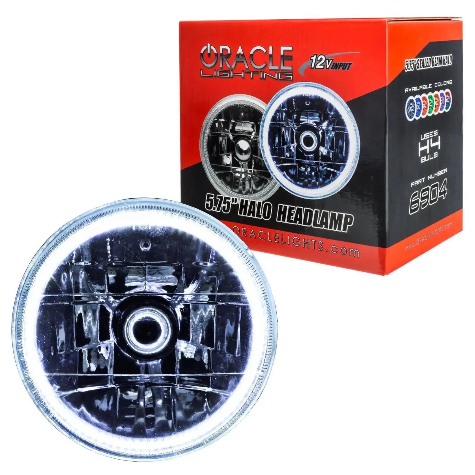 5.75 inch round LED halo headlamp with box, off-road vehicle accessory