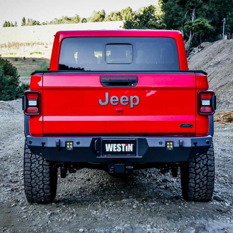 Westin WJ2 Rear Bumper with Sensor Provisions, Textured Black, fits Jeep Gladiator