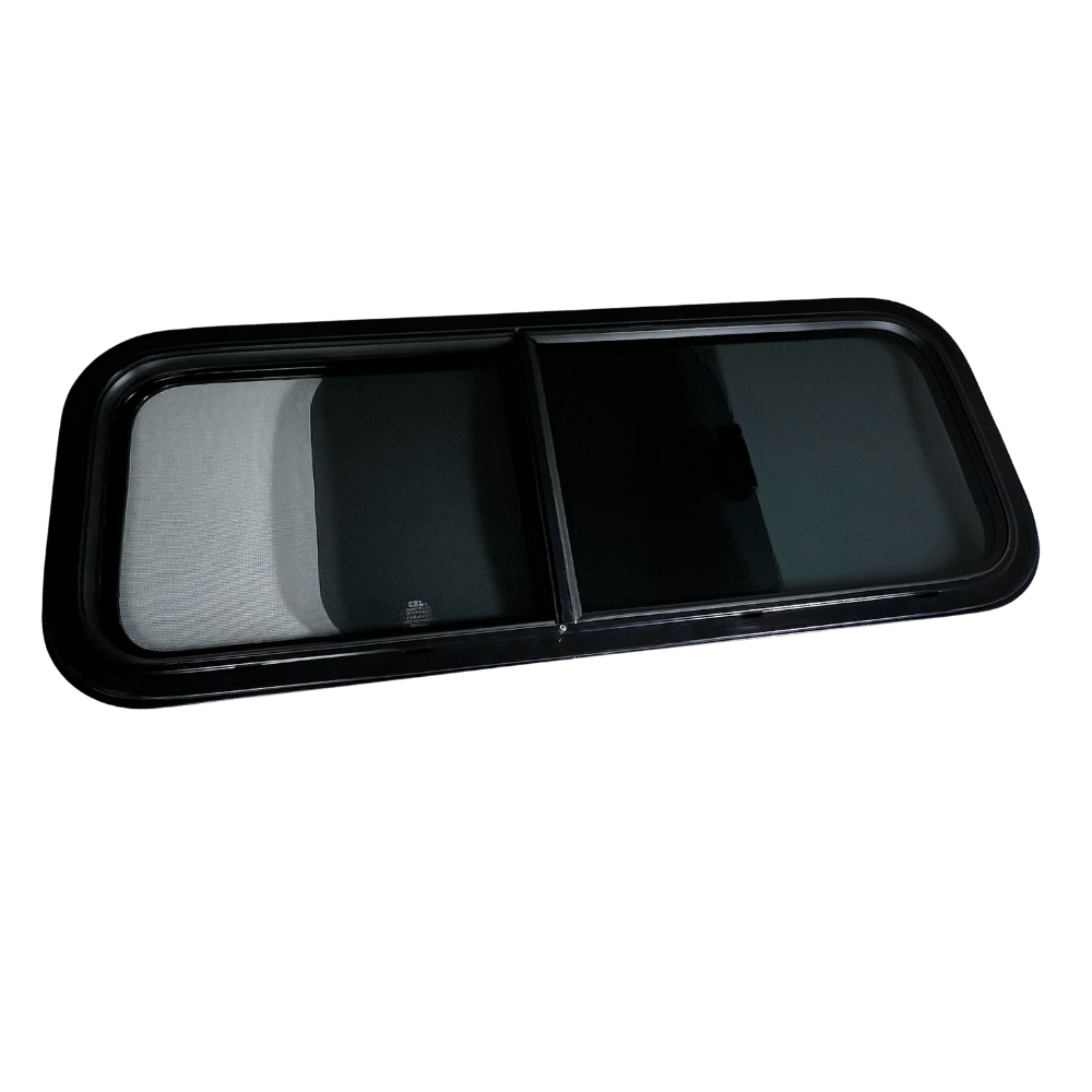 CRL Glass Slider Window w/ Clamp Ring (Driver Side) for Sprinter Van Wideout