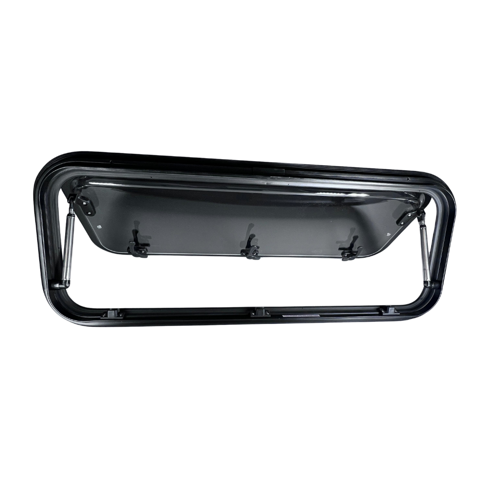 CRL Glass Awning Window w/ Clamp Ring (Driver Side) for Sprinter Van Wideout
