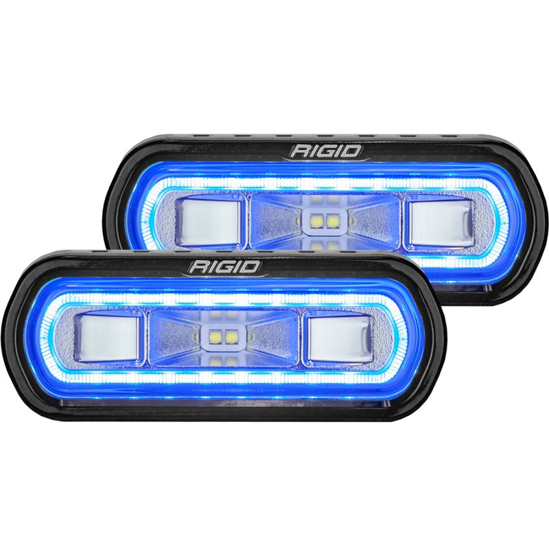RIGID SR-L Series Surface Mount LED Spreader Pods, Blue Halo, Pair
