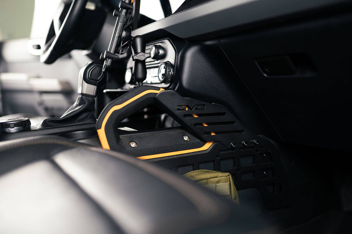 DV8 Offroad center console molle panels and bridge for 2021-2026 Ford Bronco