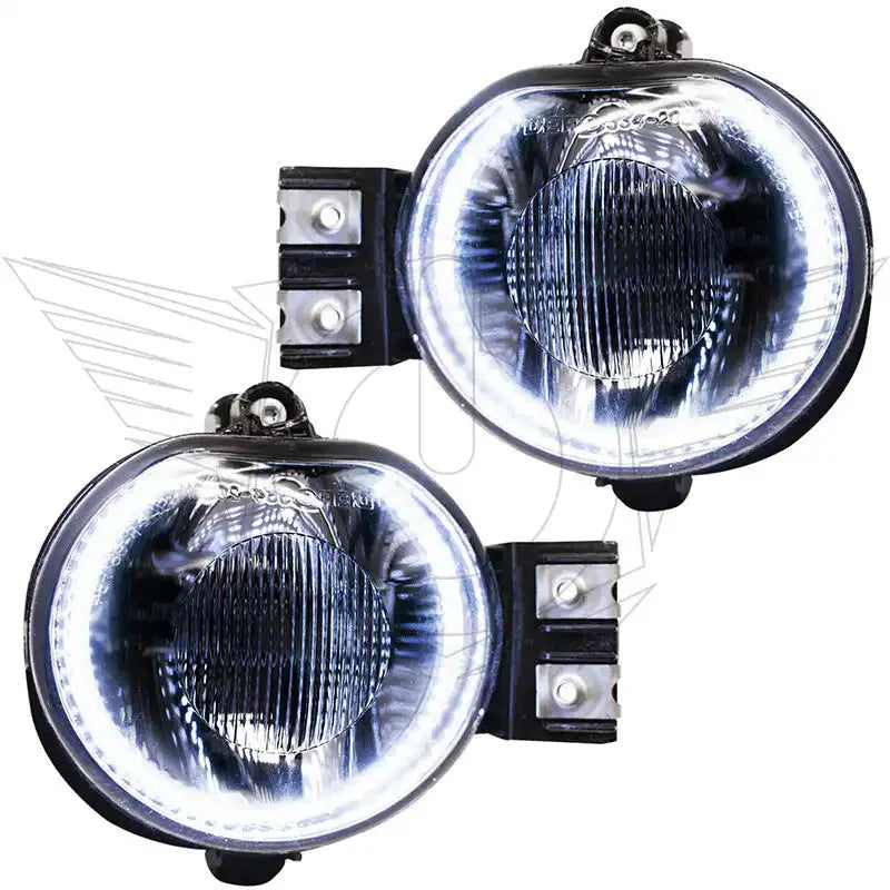 LED round fog lights pair for overlanding and off-road vehicles like Toyota or Jeep