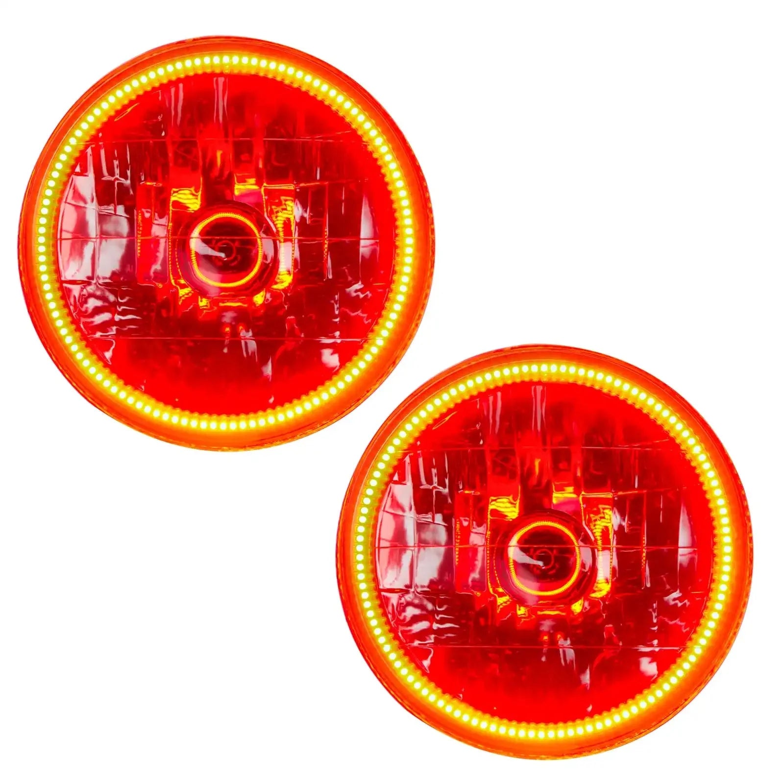 Pair of round red LED tail lights for off-road or overland vehicles