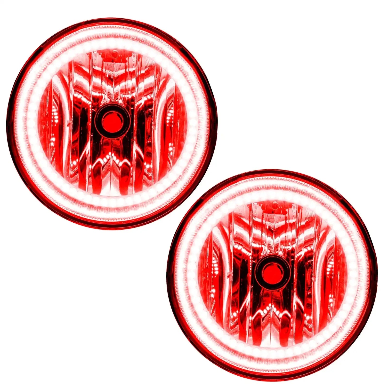 Pair of red round LED halo tail lights for off-road vehicles and overlanding trucks