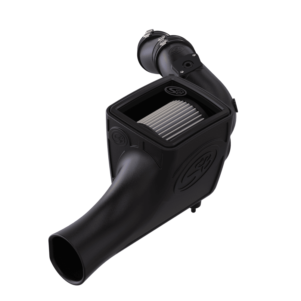 Dry Extendable Cold Air Intake for 2003-2007 Ford Powerstroke 6.0L on a white background