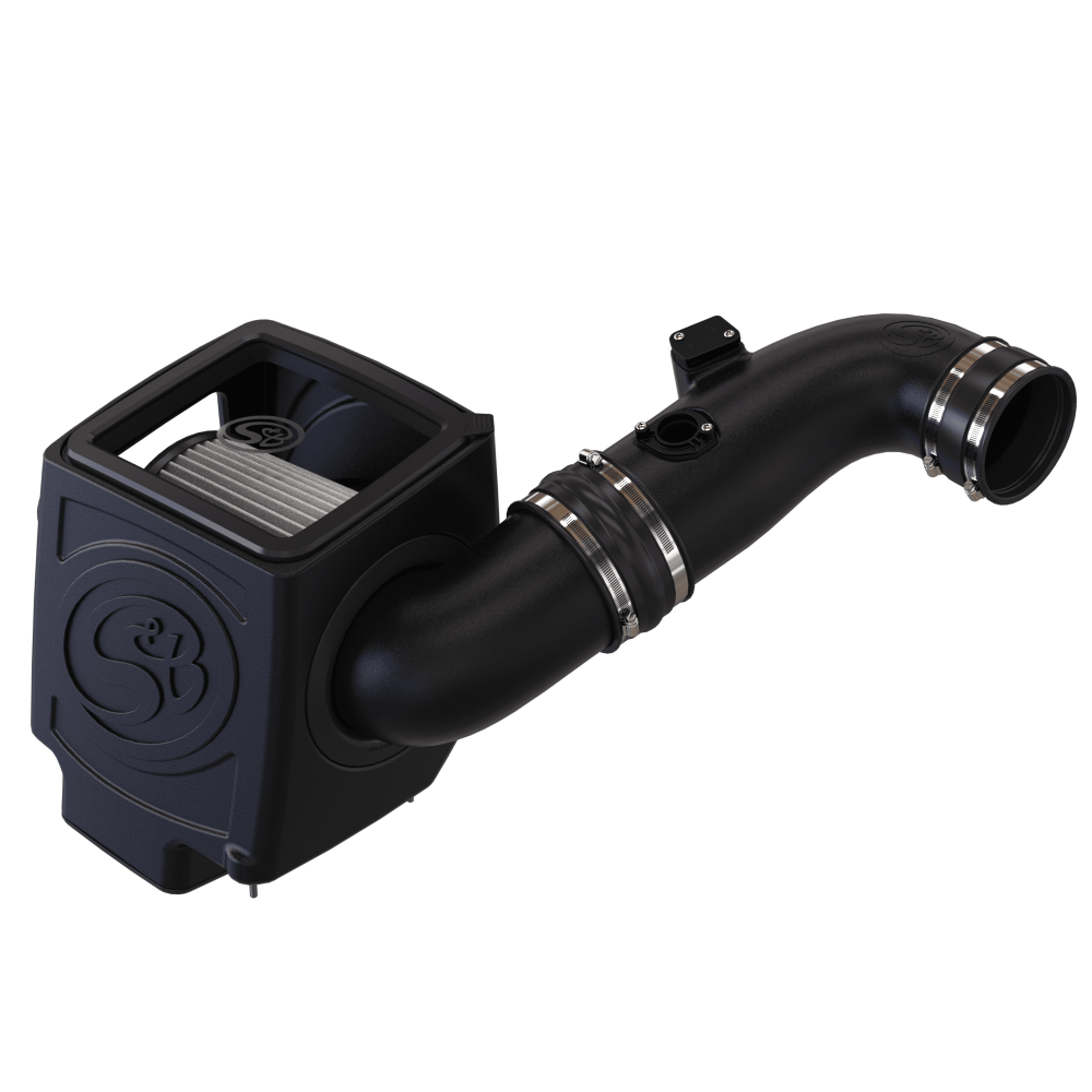 Dry Extendable Cold Air Intake for 2011-2016 Chevy / GMC Duramax LML 6.6L on a white background