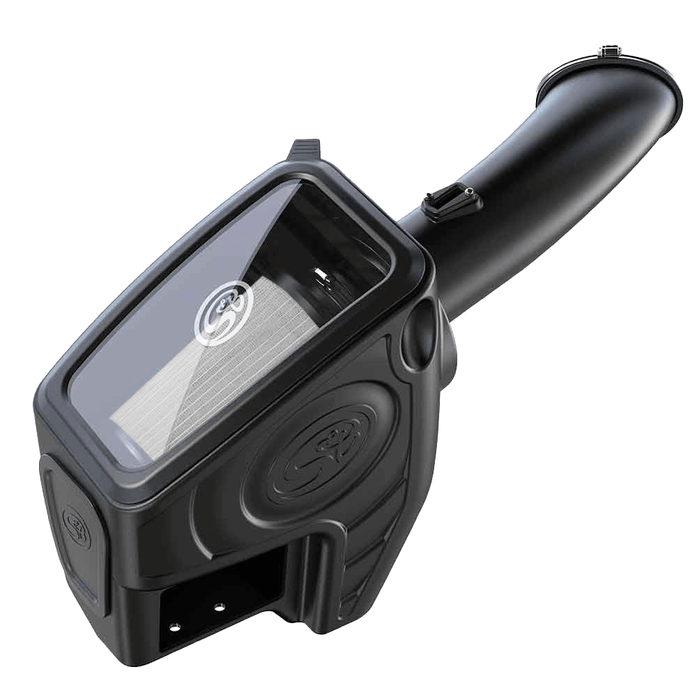 Dry Extandable Cold Air Intake for 2011-2016 Ford Super Duty, 6.7L Powerstroke on a white background