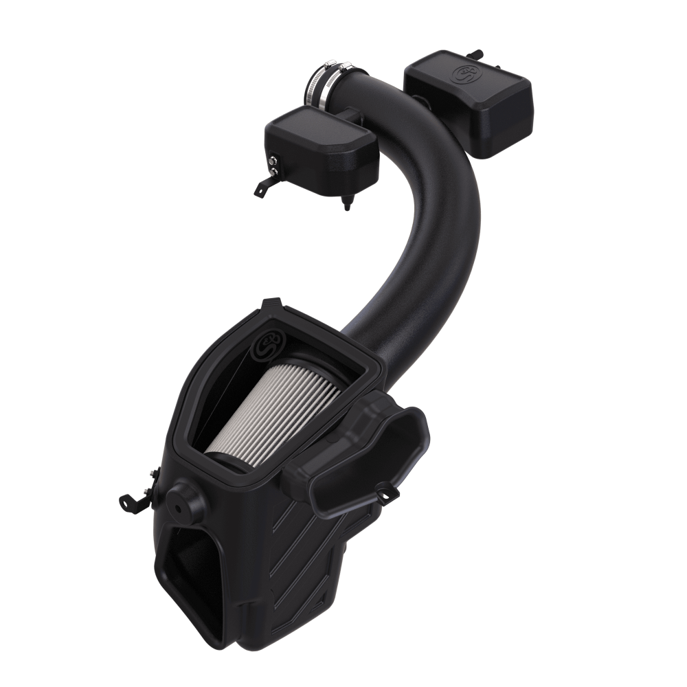 Dry Extendable Cold Air Intake Kit for 2020-2022 FORD F-250, F-350 6.2L, Gas on a white background