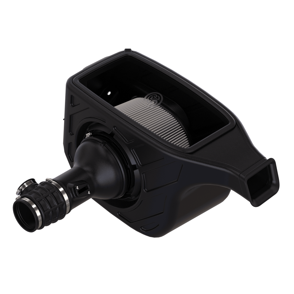 Dry Extendable Cold Air Intake for 2016-2024 Nissan Titan XD on a white background