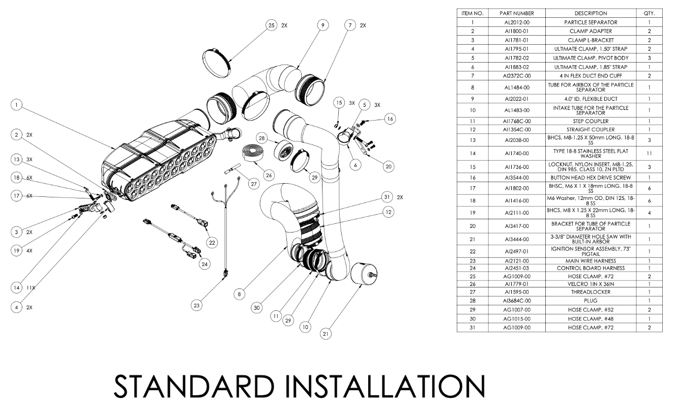 Particle Separator for 2023-2026 Speed UTV "El Jefe"