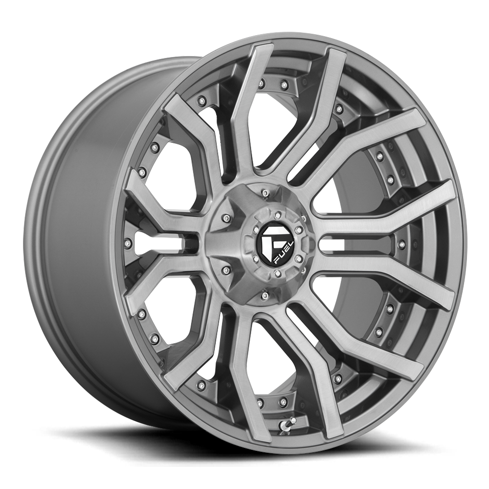 Fuel Rage D711 Brushed Gun Metal Tinted Clear wheel, universal fit