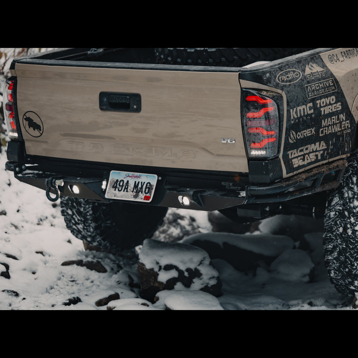 C4 Fabrication Tacoma Rock Runner High Clearance Rear Bumper / 3rd Gen / 2016-2023