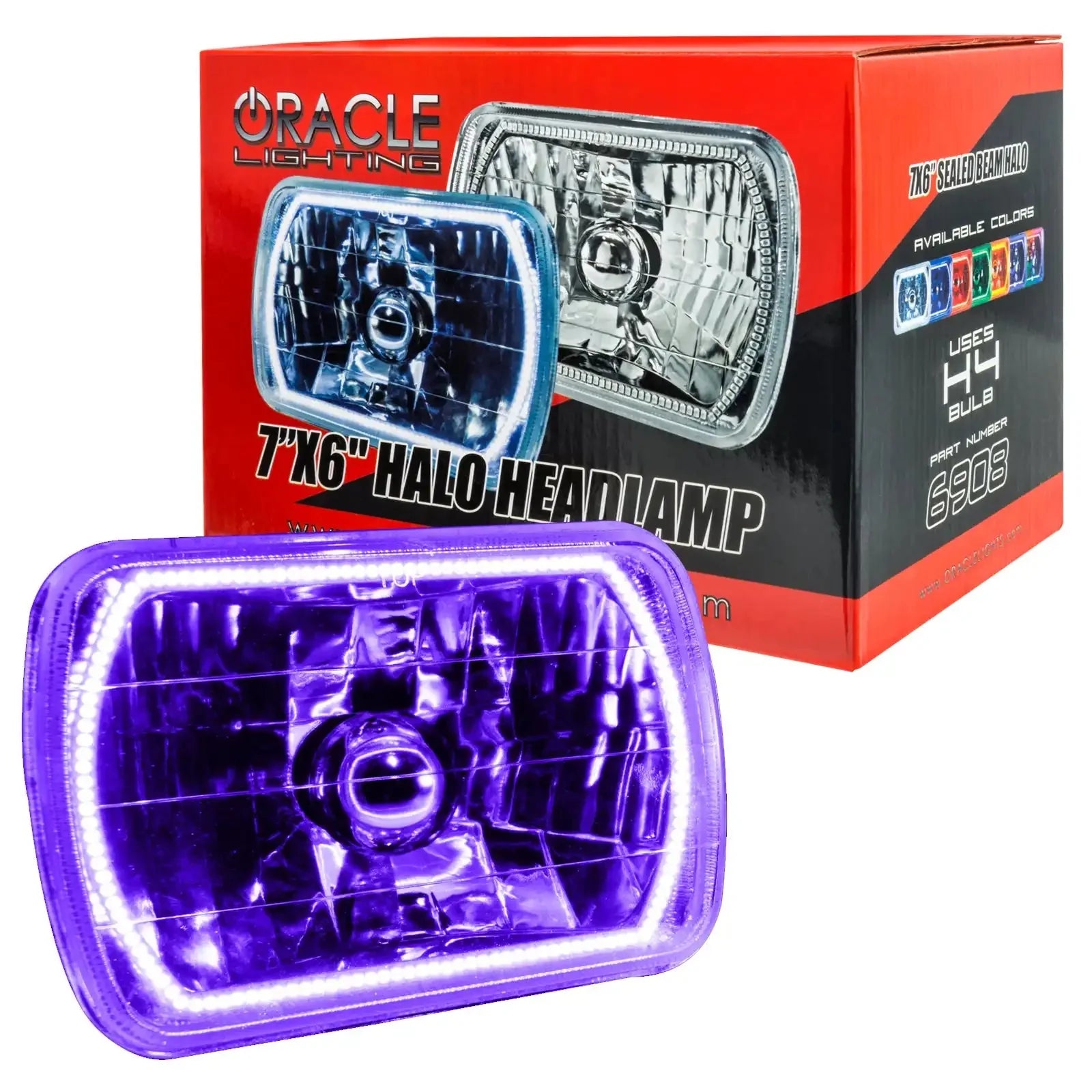 ORACLE Sealed Beam 7x6 H6054 Headlight with Pre-Installed SMD Halo