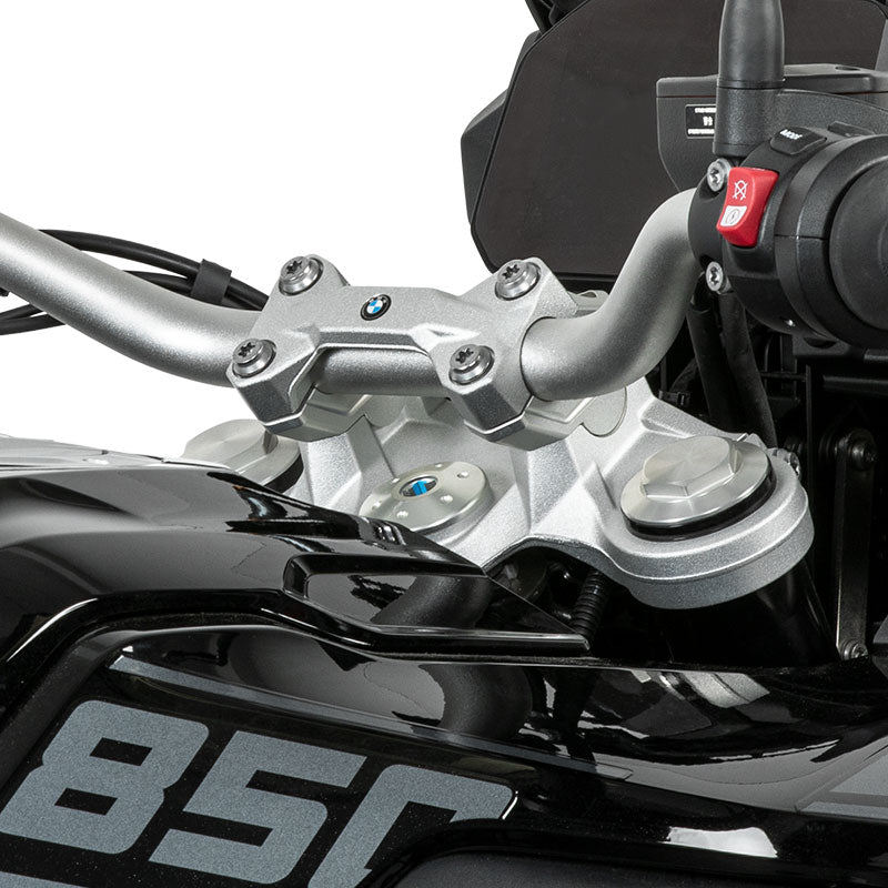 LOBOO Handlebar Risers for BMW F750GS / F850GS / F850GS Adventure / F900GS Adventure (2021-on) – CNC Aluminum 0.75 in Rise / 0.98 in Setback, Silver Anodized Finish