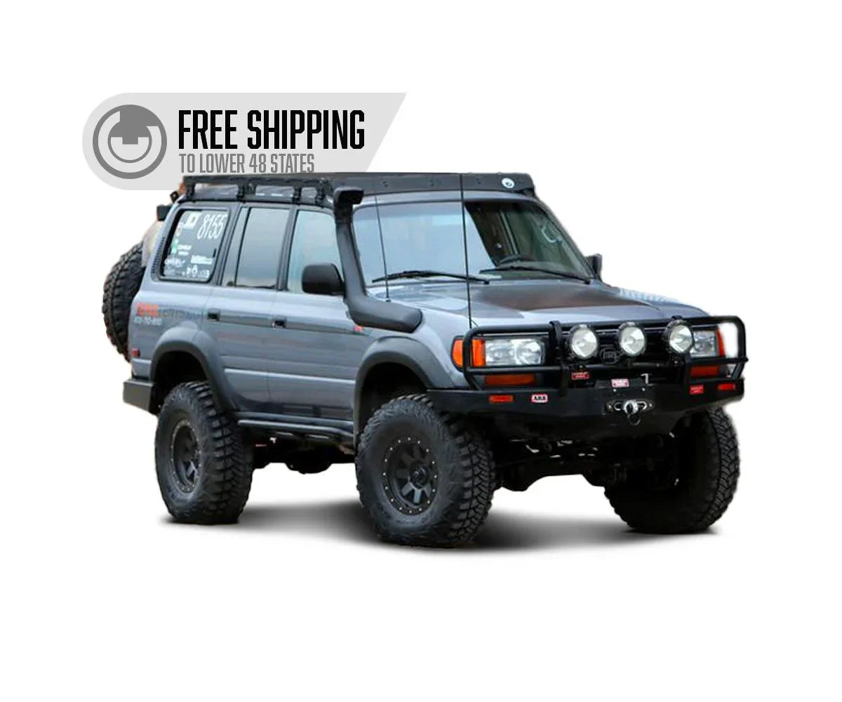 Toyota Land Cruiser 80 Series with off-road accessories and free shipping badge