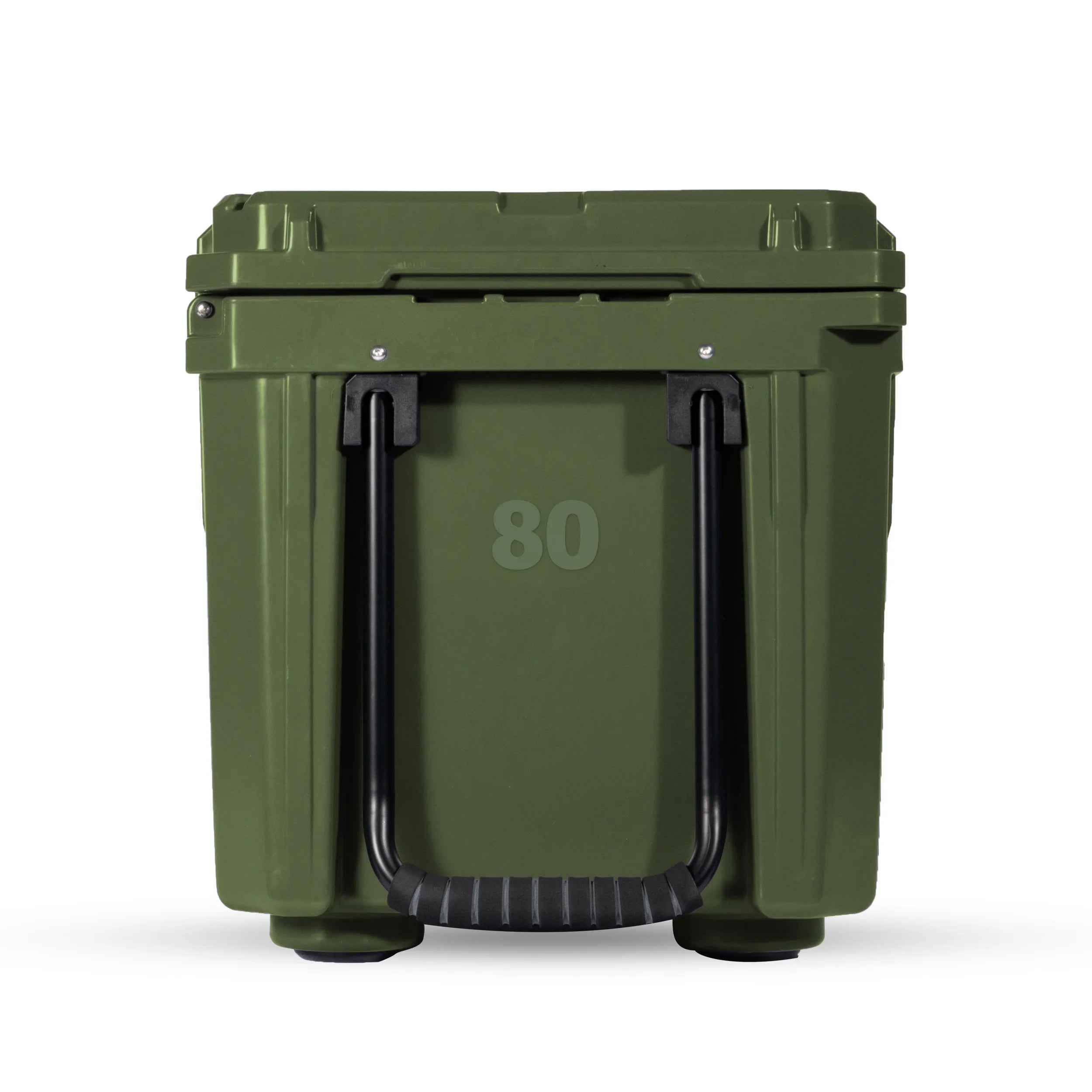 olive green 80L rolling storage container with handle for camping and overlanding