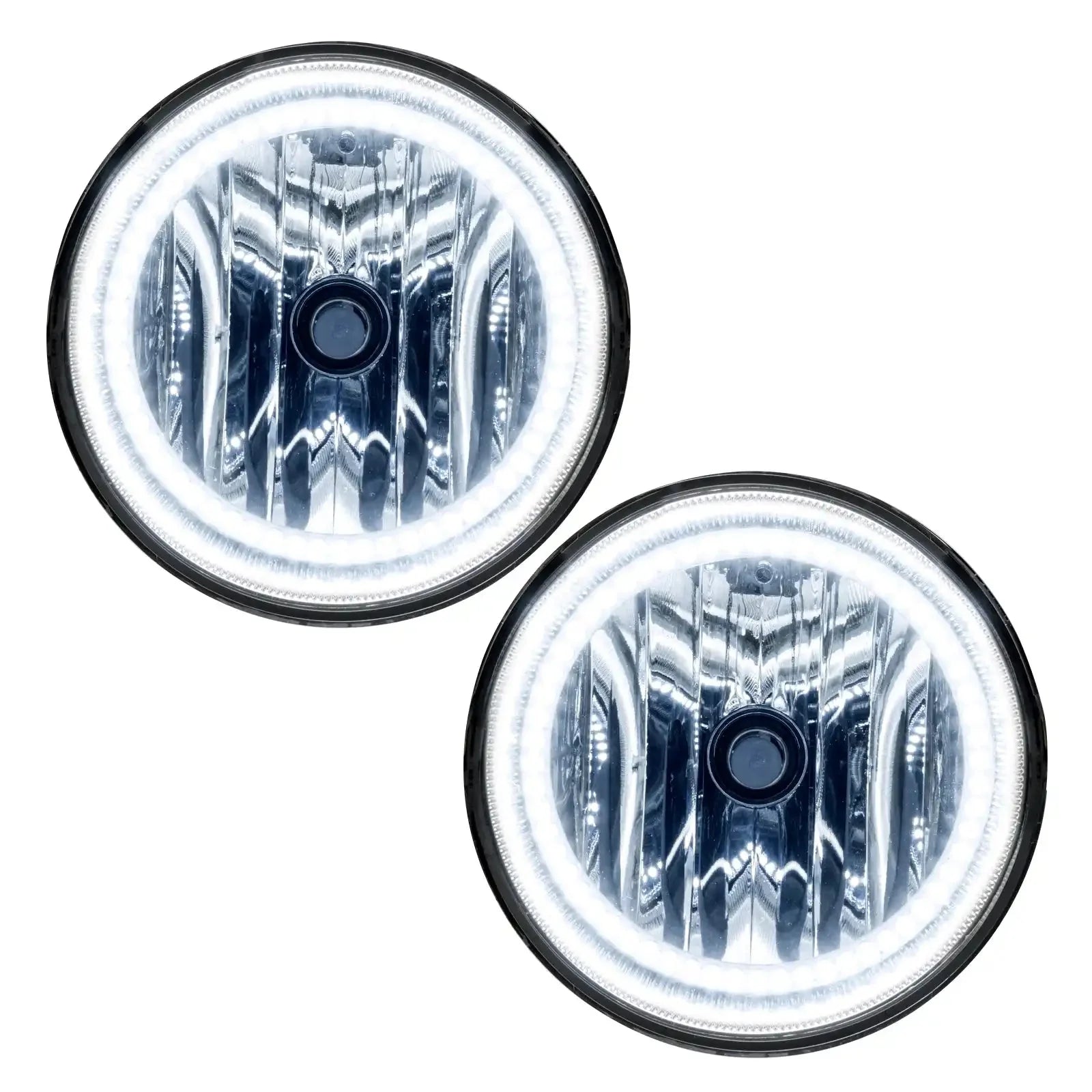Pair of round LED halo headlights for off-road and overland vehicles