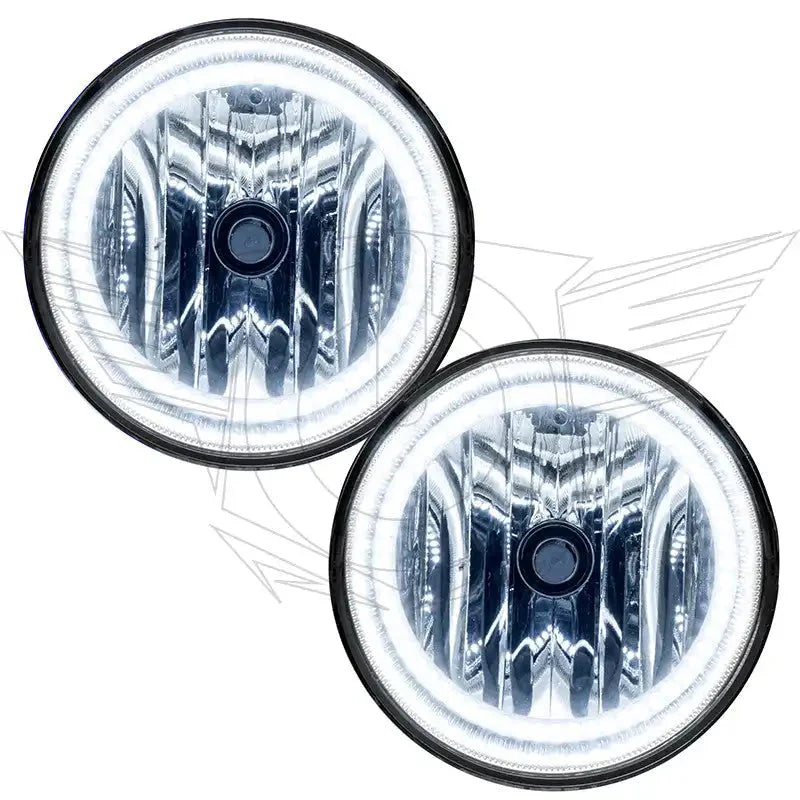 Pair of round LED halo fog lights for off-road vehicles and overlanding trucks