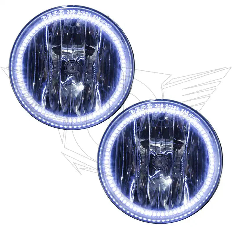 Pair of round LED halo projector headlights for off-road vehicles and trucks