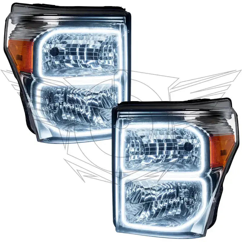 LED projector headlights pair for Toyota 4Runner with sequential turn signal and halo DRL
