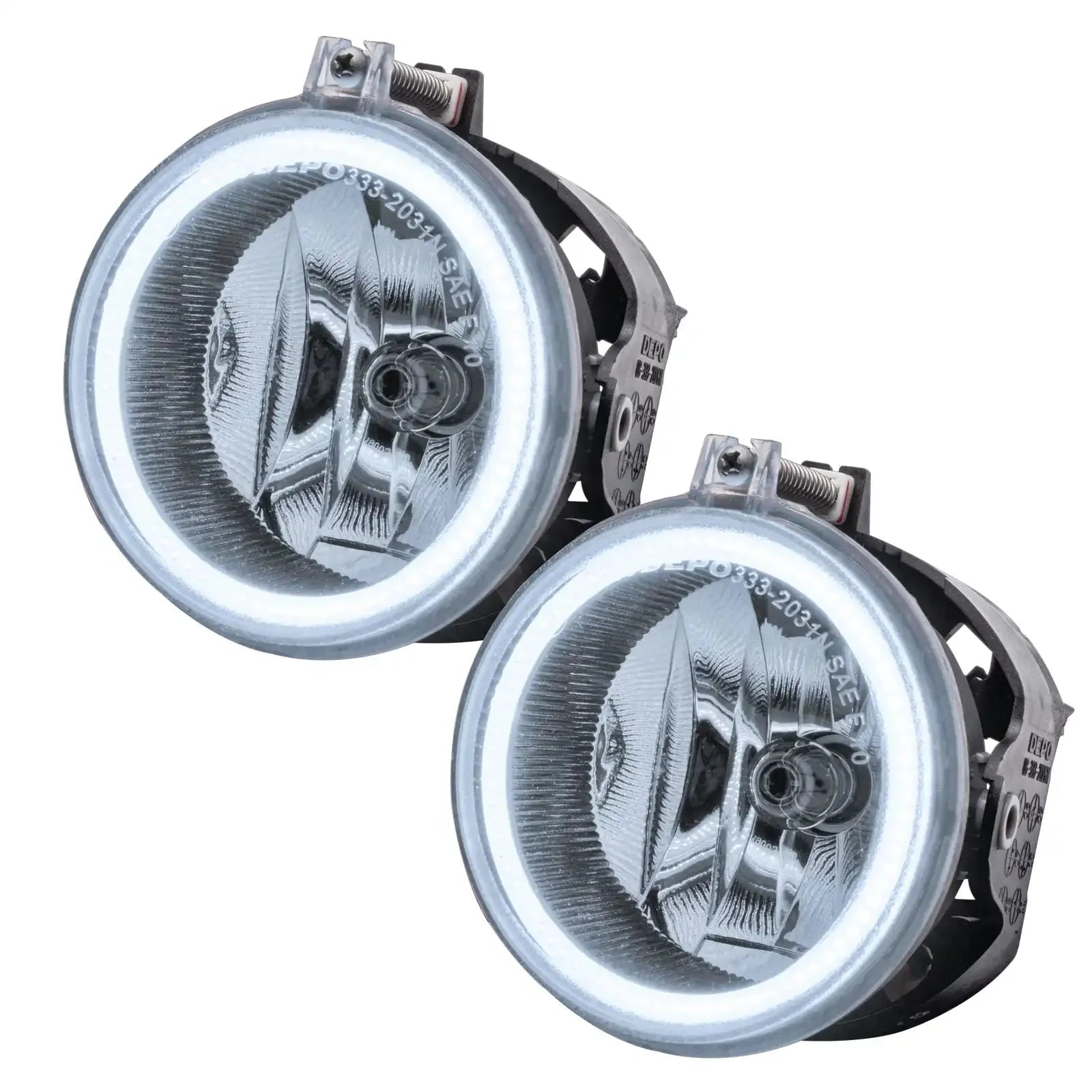 Pair of round LED halo fog lights for Toyota or Jeep off-road vehicles
