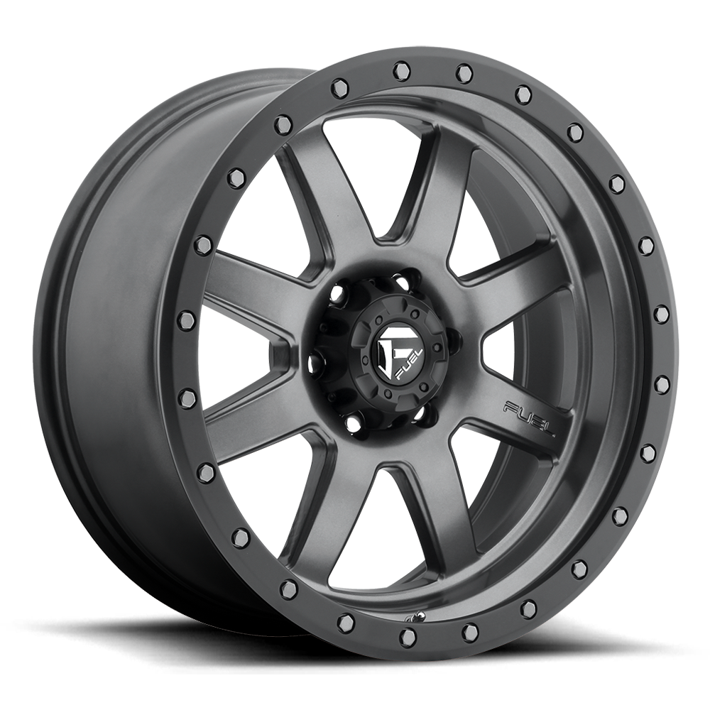 Fuel Trophy D551 Matte Gunmetal Black Bead Ring wheel, multiple bolt patterns