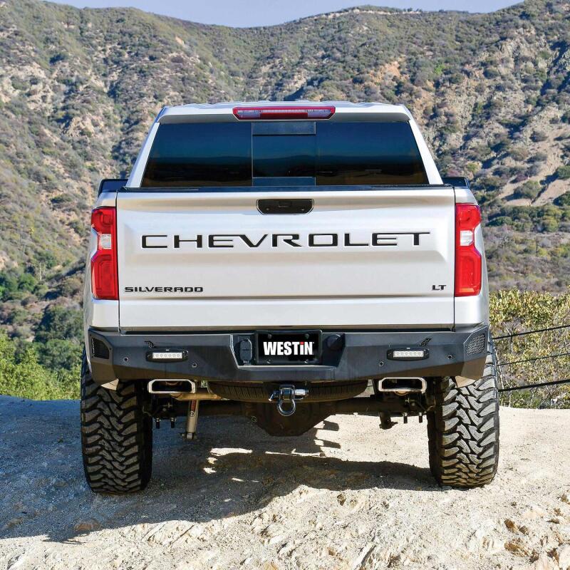 Westin Pro-Series Rear Bumper, Textured Black, fits Chevy Silverado 1500
