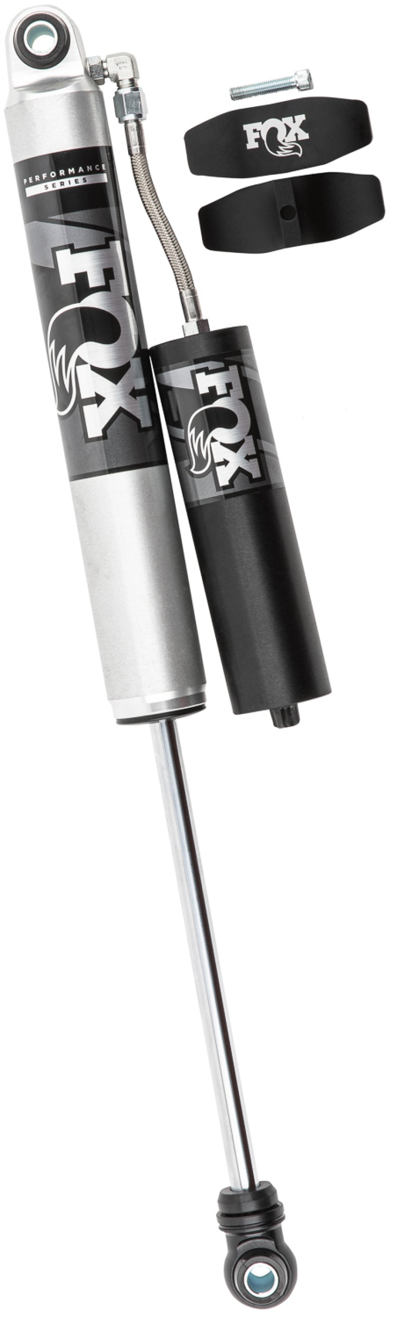 FOX 2.0 Performance Series Smooth Body Reservoir Rear Shock (0-1 in. Lift), fits Chevy Silverado HD 2500/3500